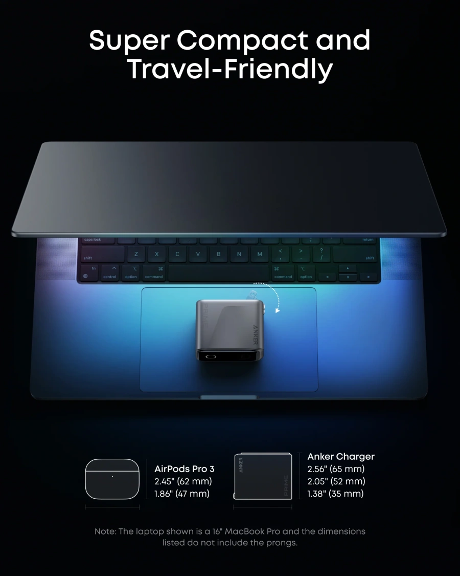 Зарядний пристрій з дисплеєм Anker Prime Charger 160W, 3 Ports, Smart Display (A2687341, B2687GZ1)