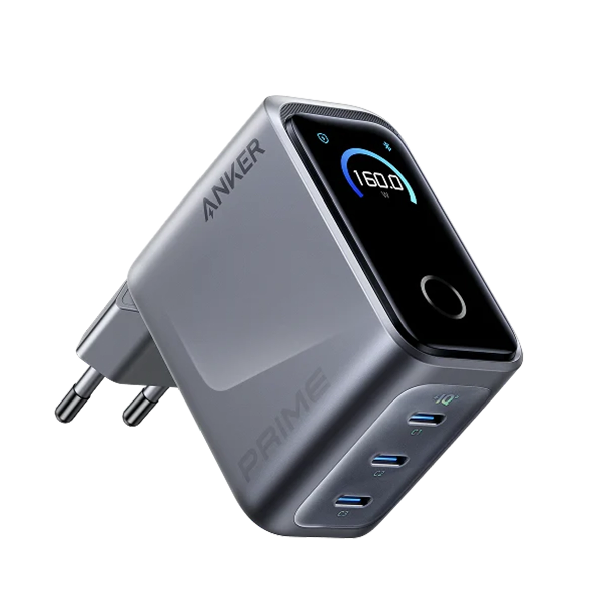 Зарядний пристрій з дисплеєм Anker Prime Charger 160W, 3 Ports, Smart Display (A2687, B2687GZ1)