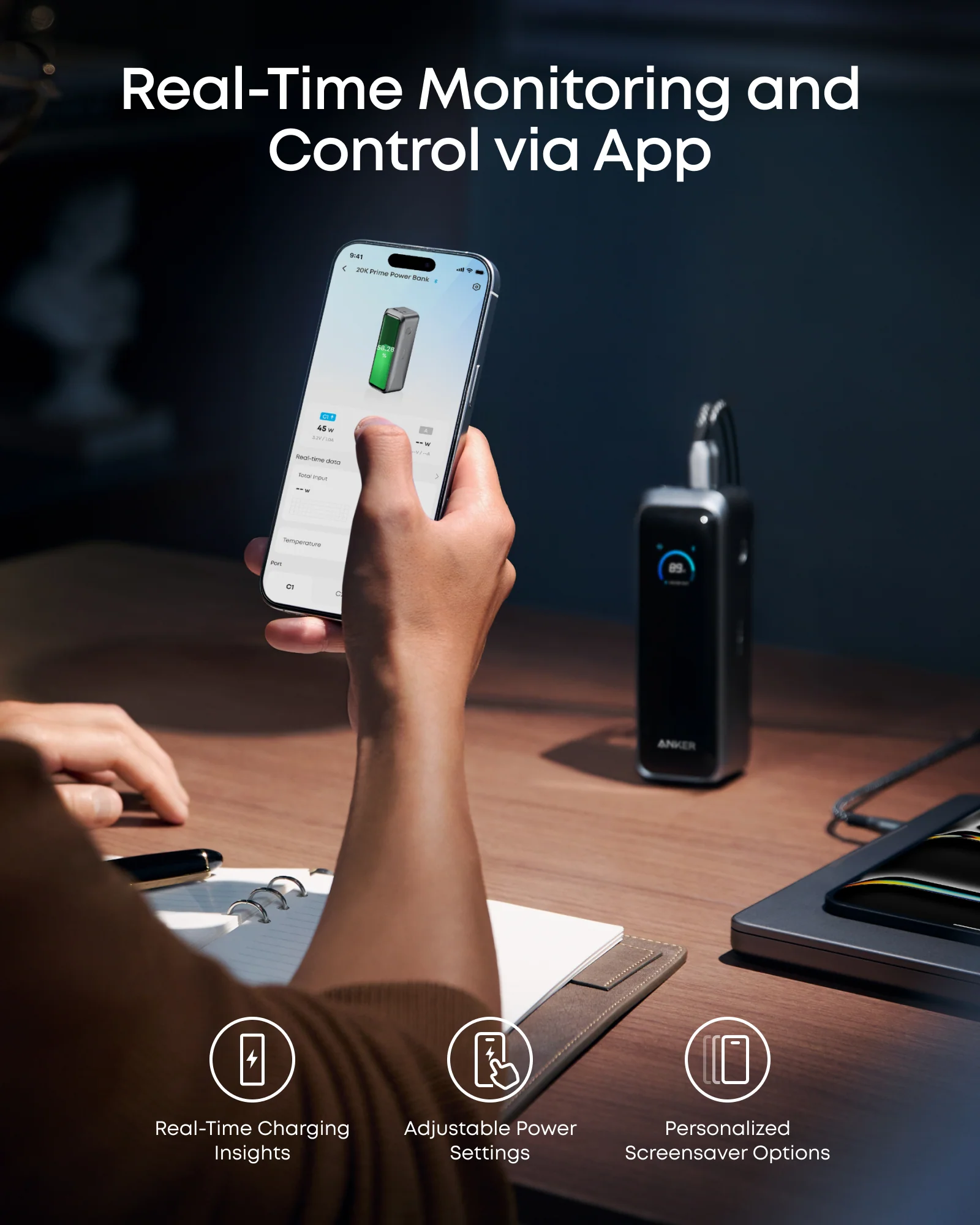 Внешний аккумулятор [павербанк] Anker Prime Power Bank 20K 220W (A110BH11)