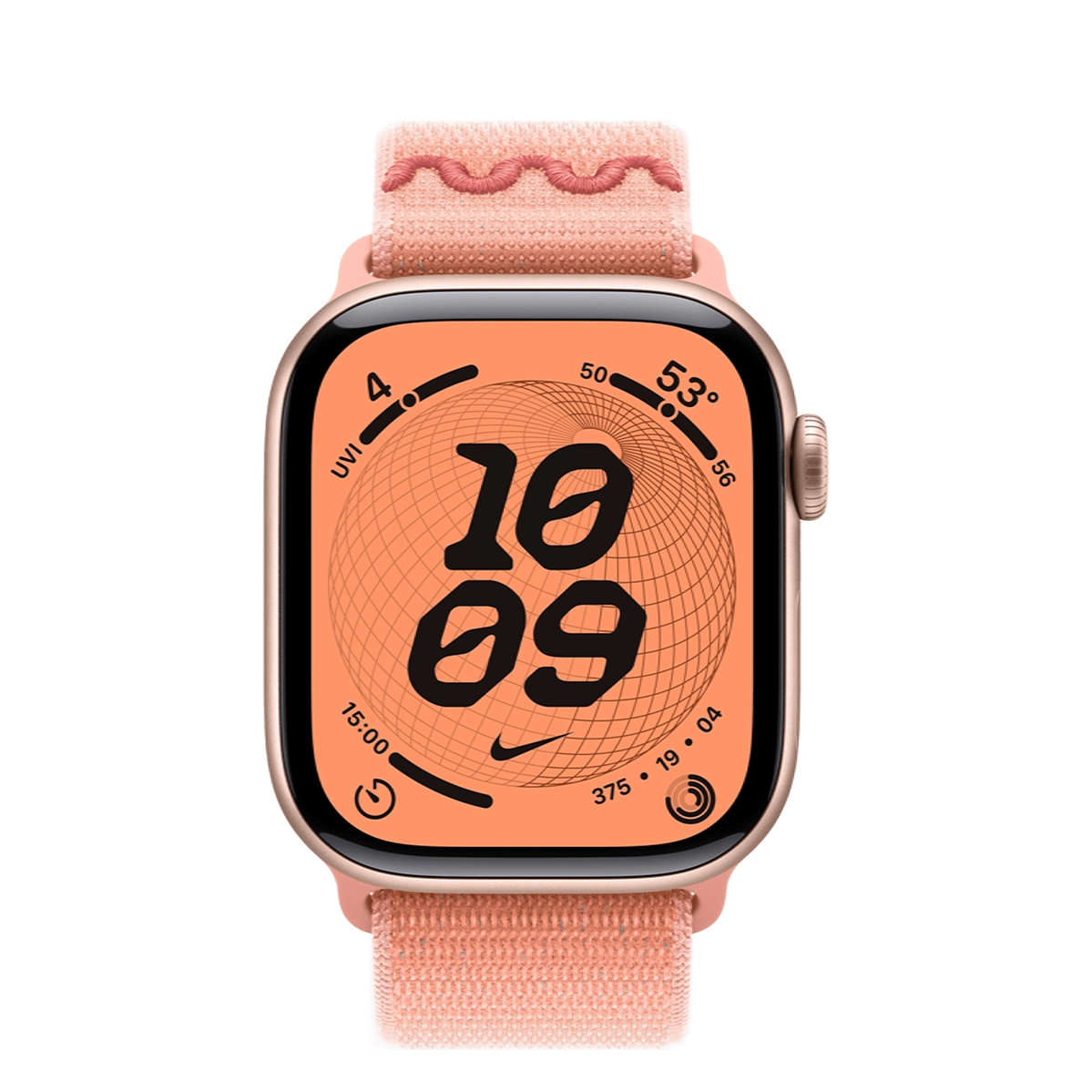 Apple Watch Series 11 GPS 42mm Rose Gold Aluminium Case with Alpenglow Pink Nike Sport Loop (MEW24+MGCR4)