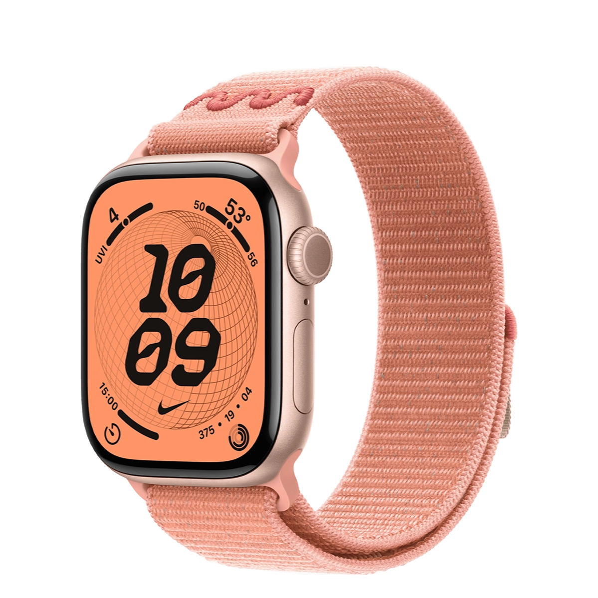Apple Watch Series 11 GPS 42mm Rose Gold Aluminium Case with Alpenglow Pink Nike Sport Loop (MEW24+MGCR4)