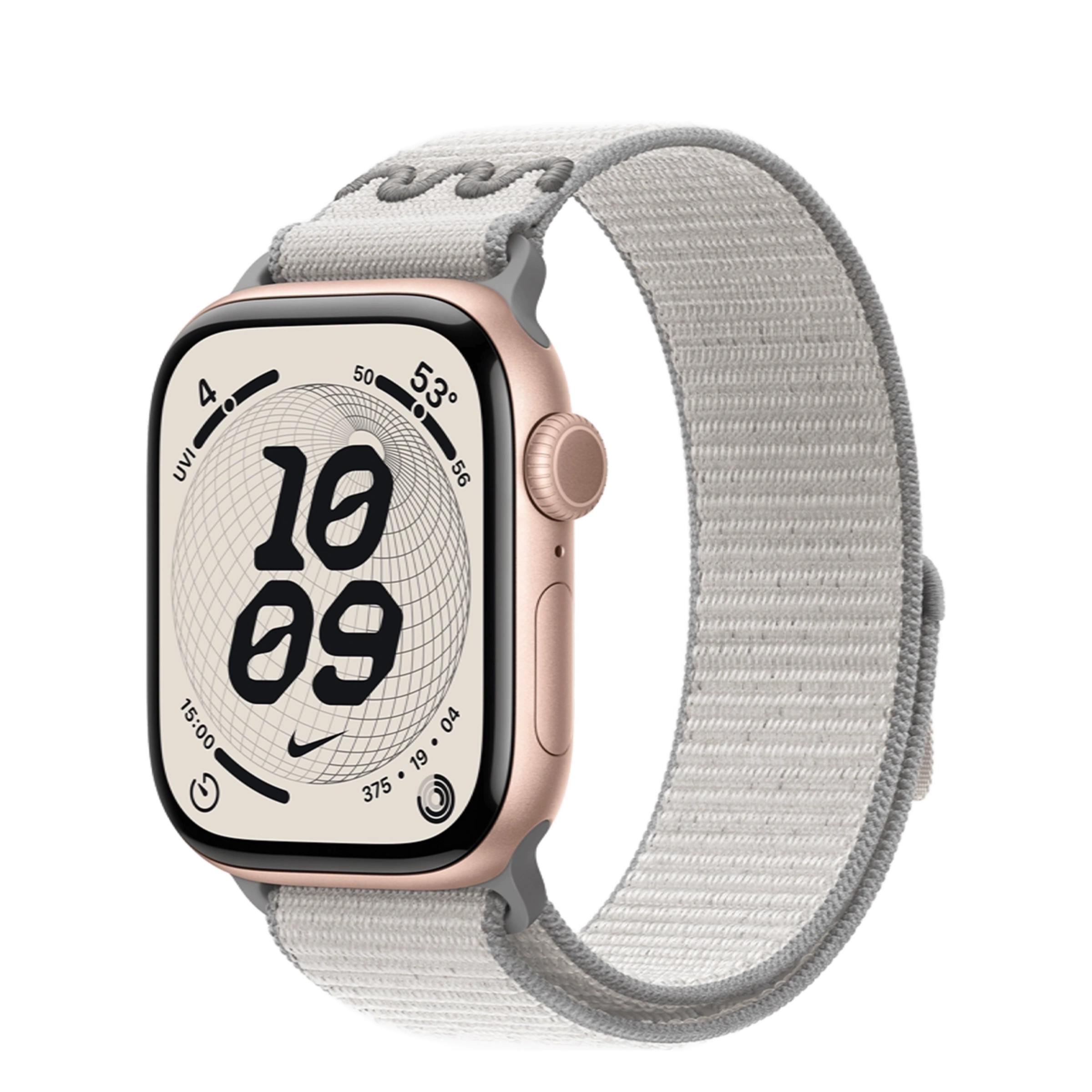Apple Watch Series 11 GPS 42mm Rose Gold Aluminium Case with Veiled Gray Nike Sport Loop (MEW24+MGCY4)