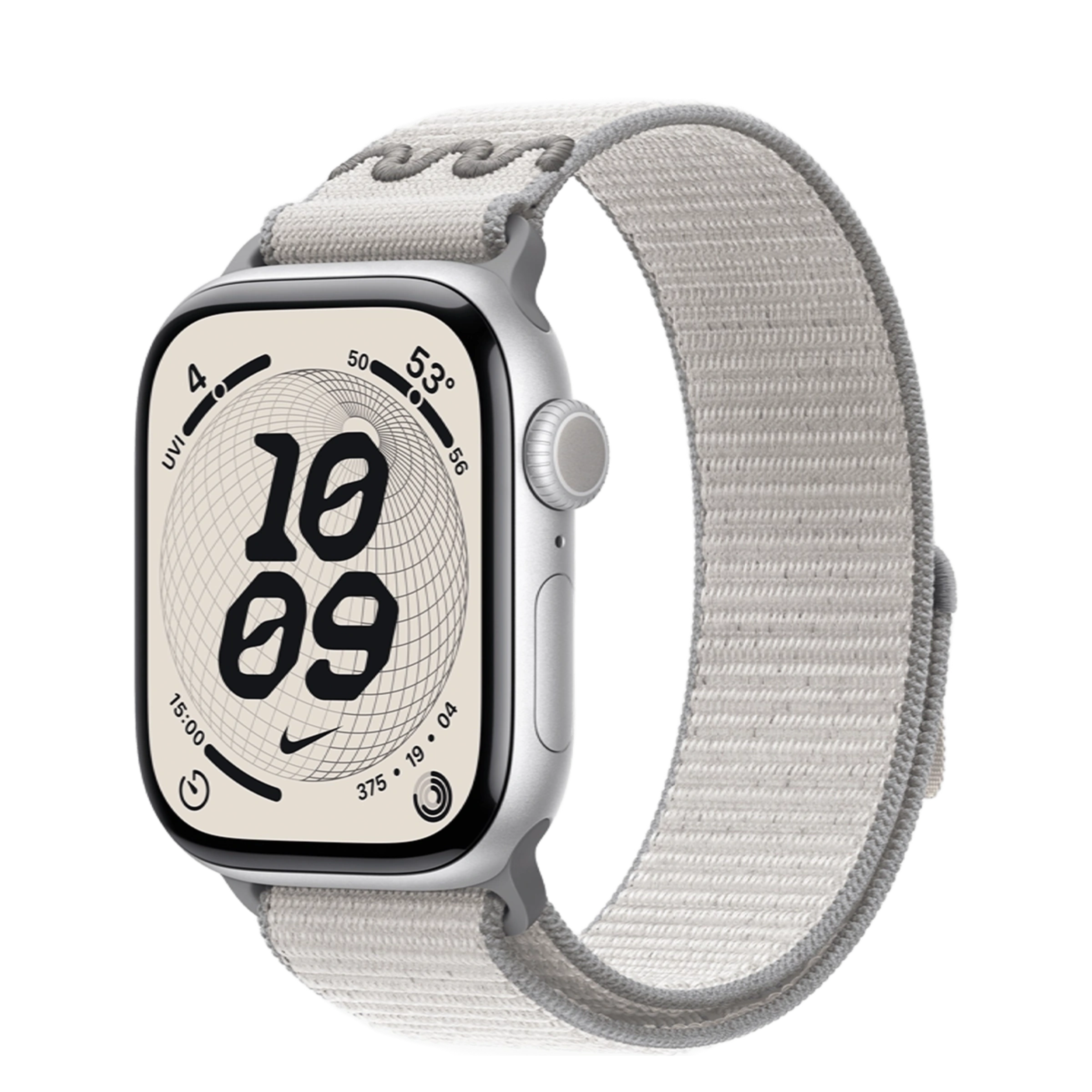 Apple Watch Series 11 GPS 42mm Silver Aluminum Case with Nike Veiled Gray Sport Loop (MEW34+MGCY4)