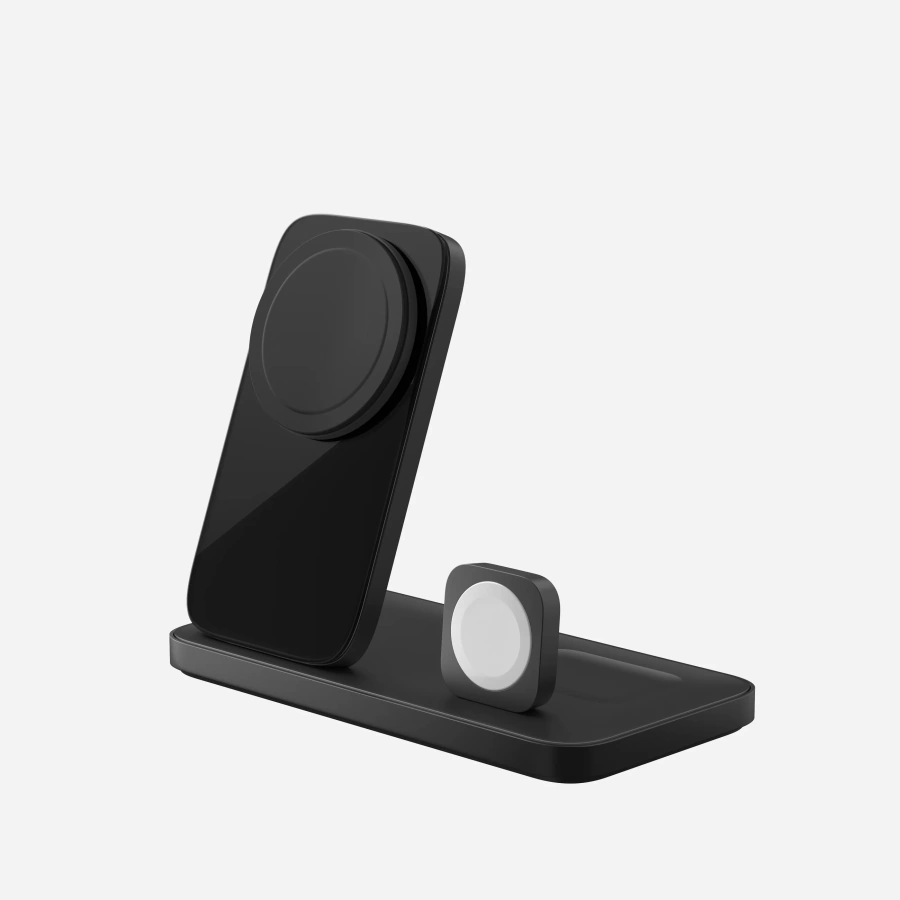 Беспроводное зарядное устройство Nomad Stand One Max Qi2 25W 3-in-1 Charger - Carbide (NM014490858)