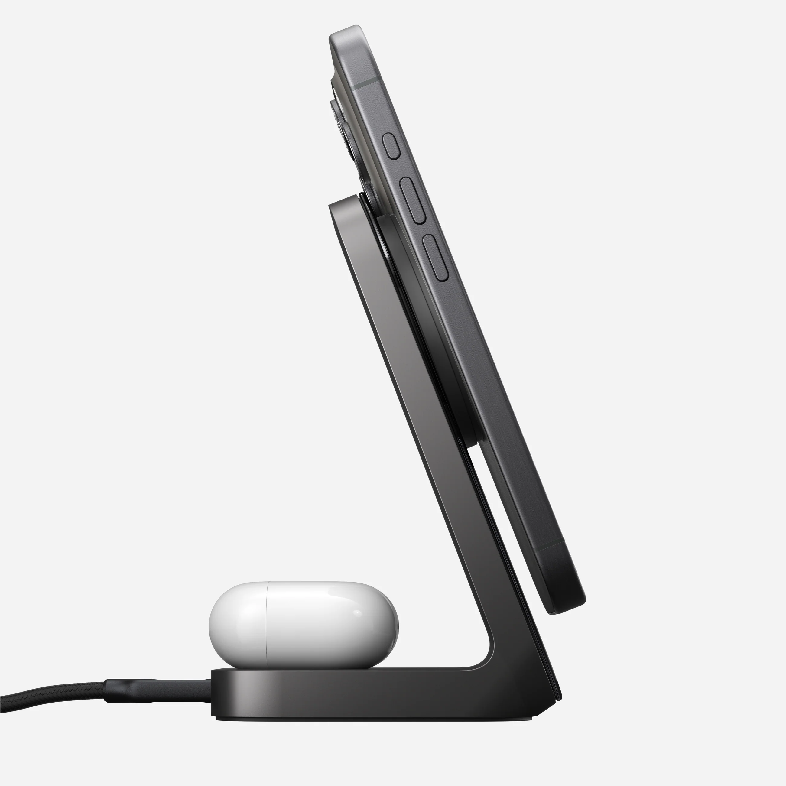 Бездротовий зарядний пристрій Nomad Stand One Qi2 25W 2-in-1 Charger - Carbide (NM014520858)