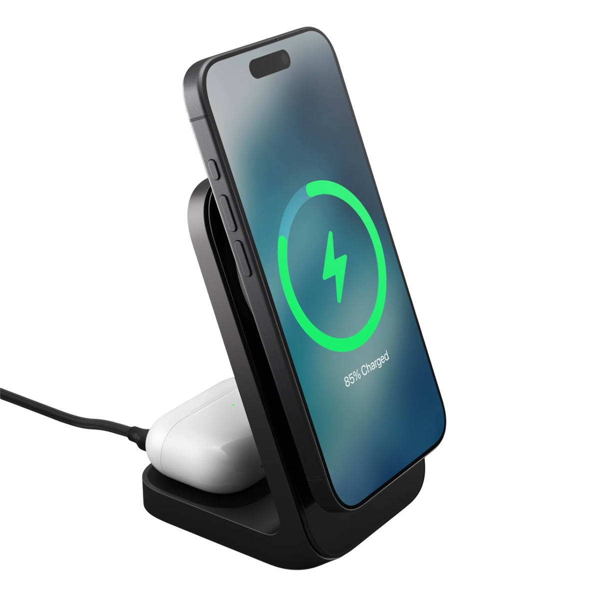 Бездротовий зарядний пристрій Nomad Stand One Qi2 25W 2-in-1 Charger - Carbide (NM014520858)