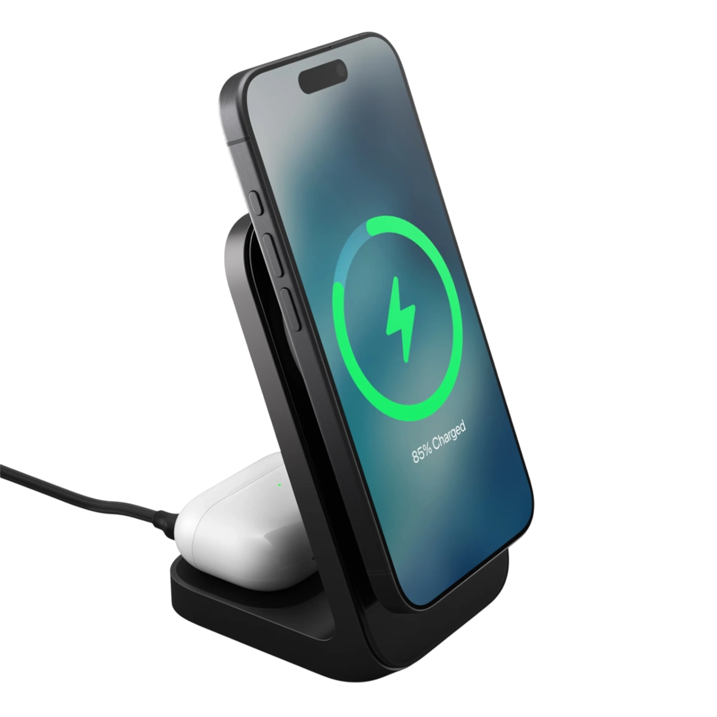 Бездротовий зарядний пристрій Nomad Stand One Qi2 25W 2-in-1 Charger - Carbide (NM014520858)