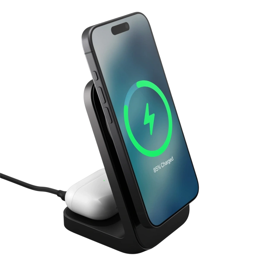 Беспроводное зарядное устройство Nomad Stand One Qi2 25W 2-in-1 Charger - Carbide (NM014520858)
