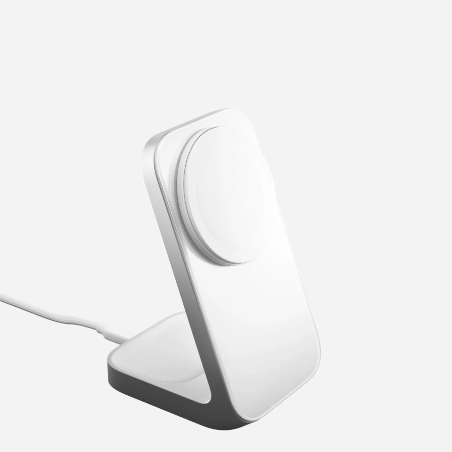 Беспроводное зарядное устройство Nomad Stand One Qi2 25W 2-in-1 Charger - Silver (NM014513858)