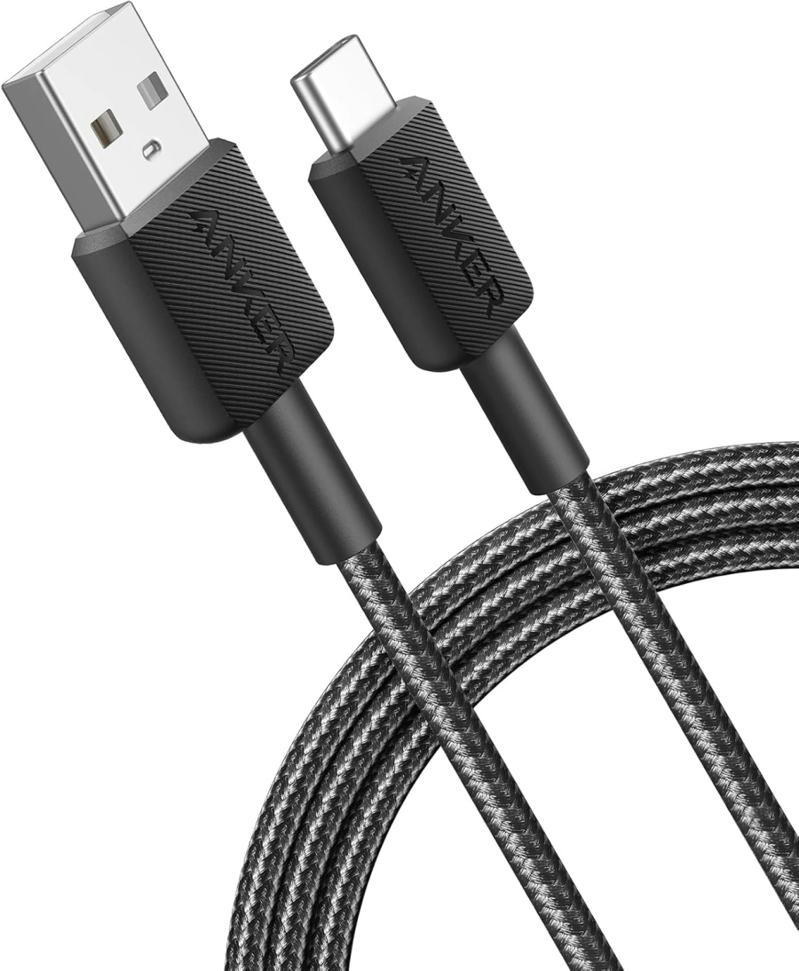 Кабель Anker 322 USB-A to USB-C Cable 1.8m - Black (A81H6G11)