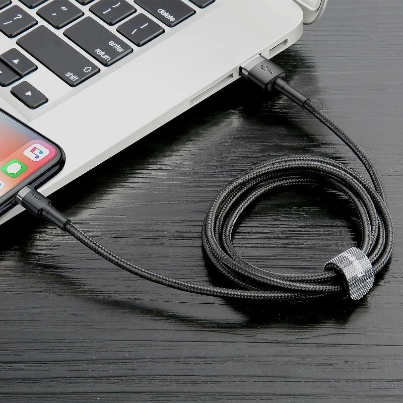 Кабель Baseus Cafule USB-A to Lightning Cable 0,5m - Gray/Black (CALKLF-AG1)
