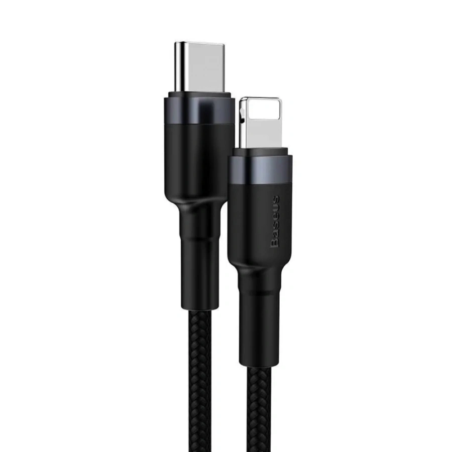 Кабель Baseus Cafule USB-C to Lightning Cable 20W, 1m - Gray/Black (CATLKLF-G1)