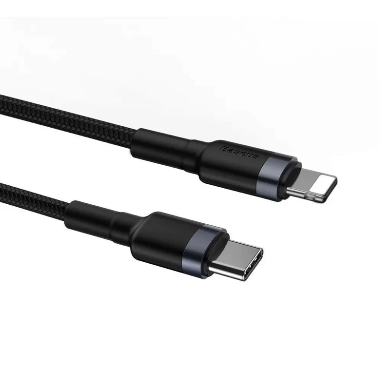 Кабель Baseus Cafule USB-C to Lightning Cable 20W, 1m - Gray/Black (CATLKLF-G1)