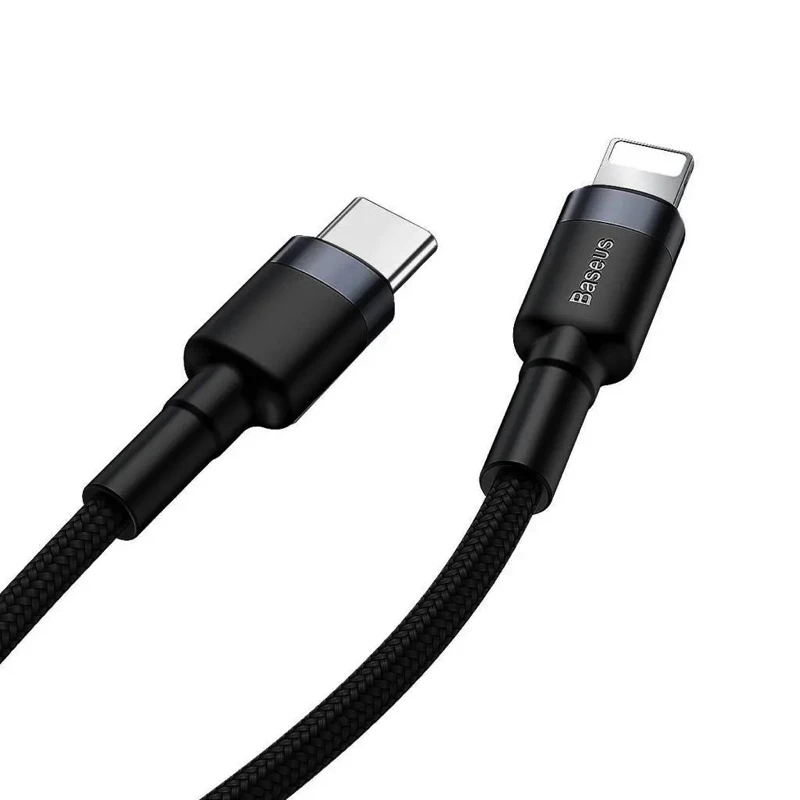 Кабель Baseus Cafule USB-C to Lightning Cable 20W, 1m - Gray/Black (CATLKLF-G1)