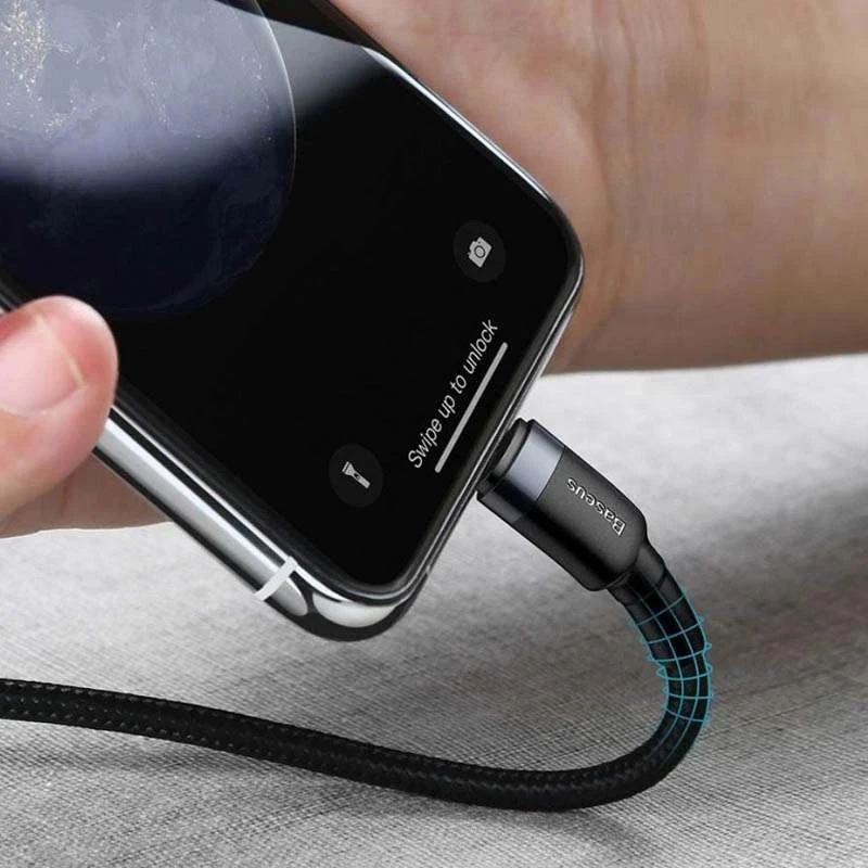 Кабель Baseus Cafule USB-C to Lightning Cable 20W, 1m - Gray/Black (CATLKLF-G1)