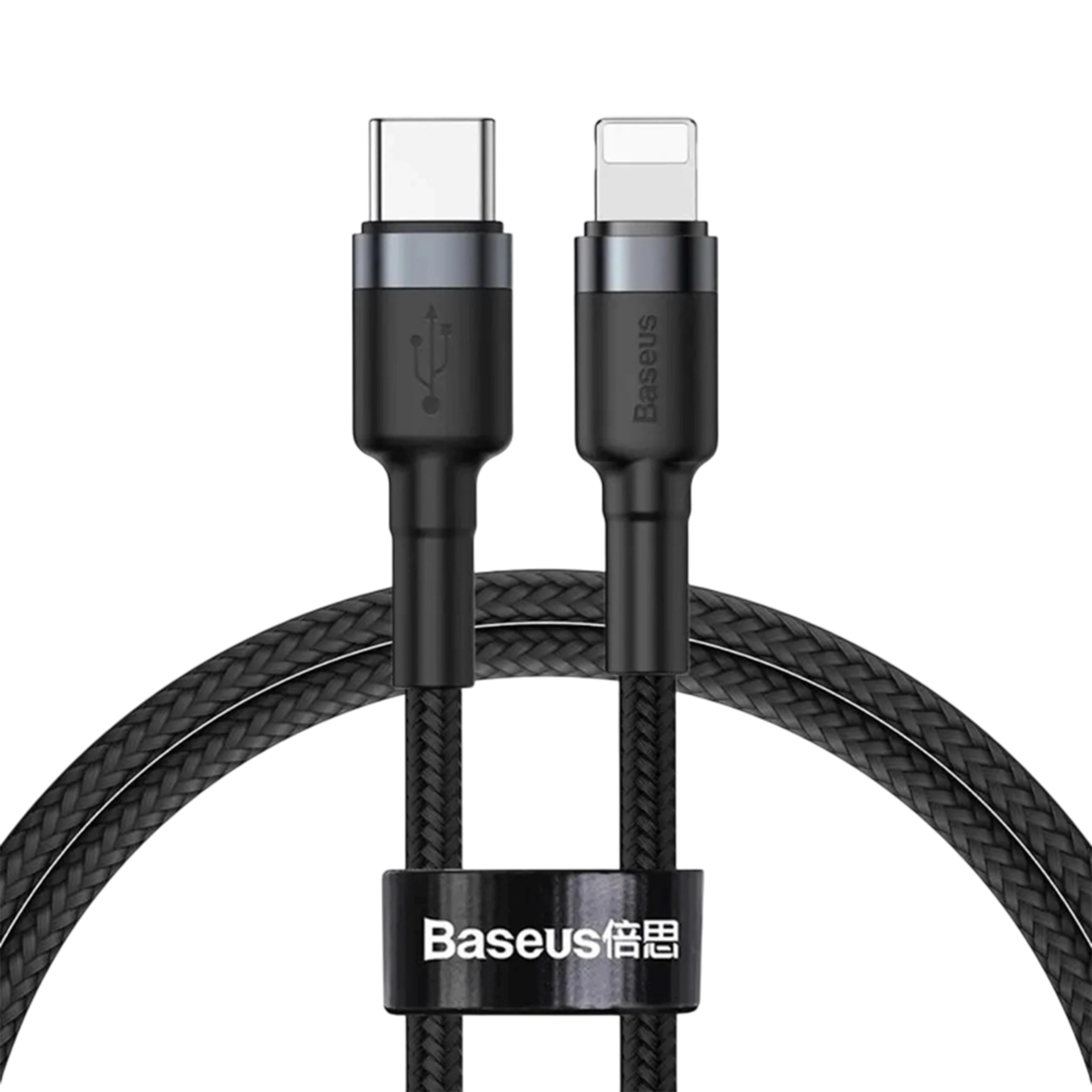 Кабель Baseus Cafule USB-C to Lightning Cable 20W, 1m - Gray/Black (CATLKLF-G1)
