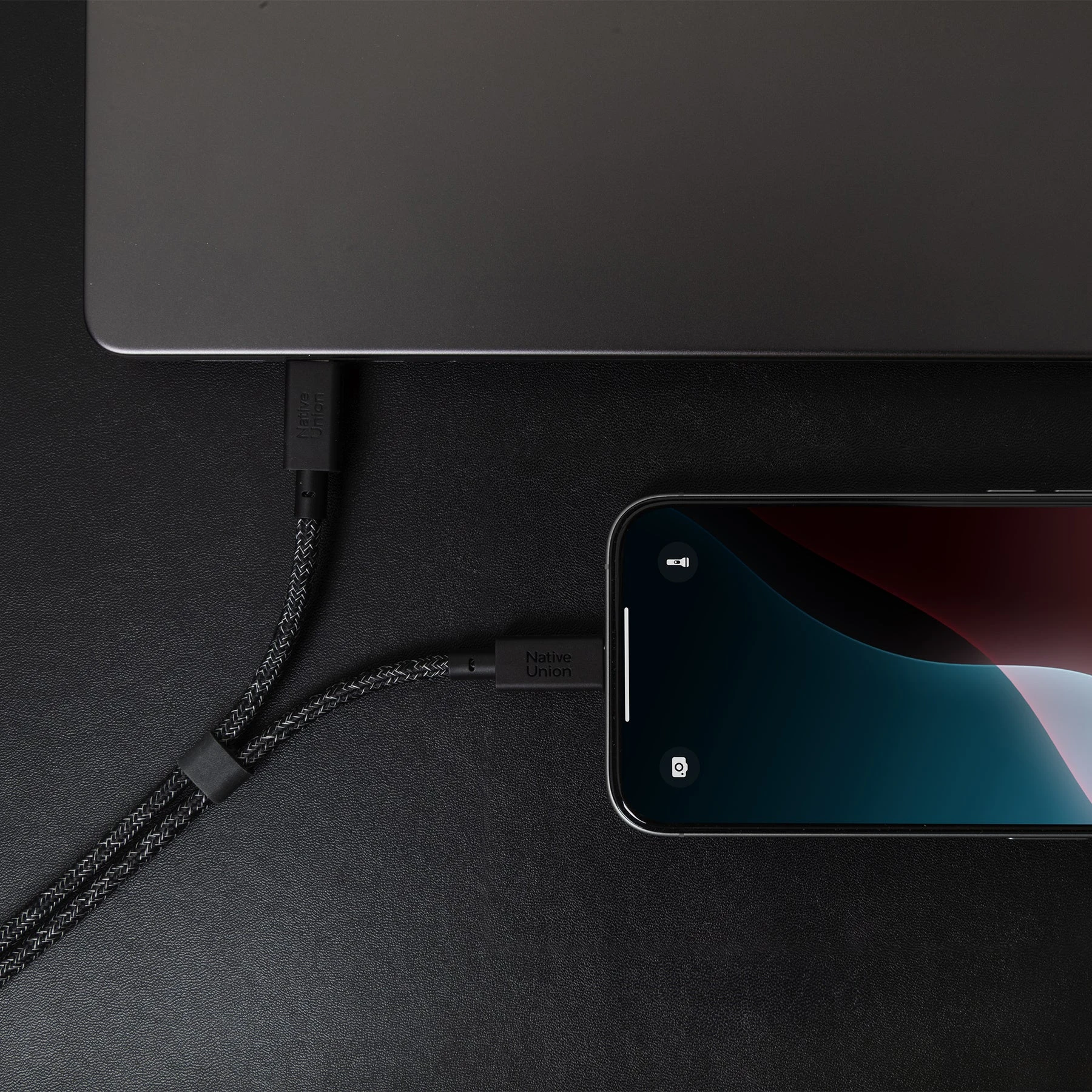 Кабель Native Union Belt Cable 2-in-1 USB-C to USB-C & USB-C Cable 140W [2m] - Cosmos Black (BELT-C-2C-COS-NP)