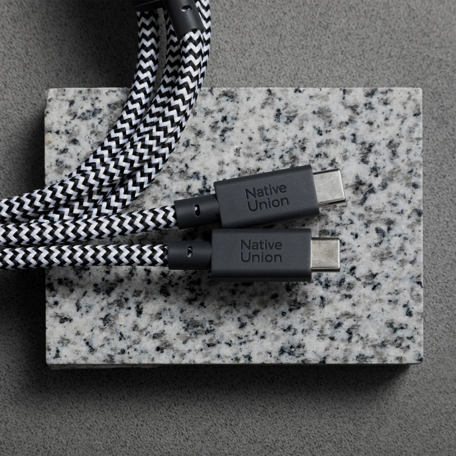 Кабель Native Union Belt Cable 2-in-1 USB-C to USB-C & USB-C Cable 140W [2m] - Zebra (BELT-C-2C-ZEB)