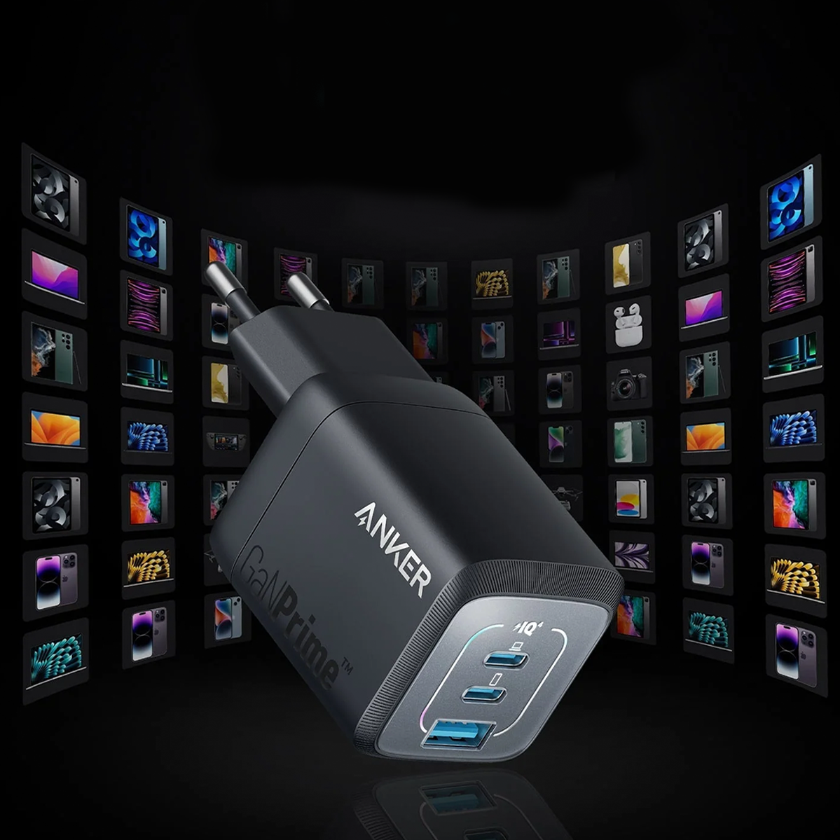 Мережевий зарядний пристрій Anker Prime Wall 3 Ports 67W Charger - Black (A2669313)