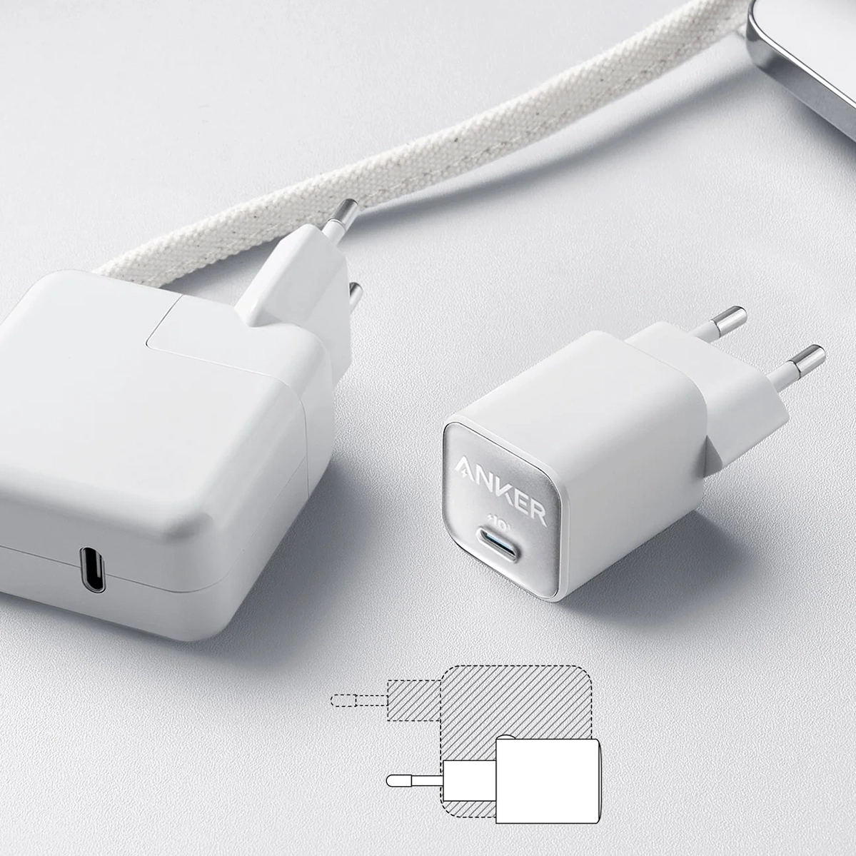 Сетевое зарядное устройство Anker PowerPort 511 Nano III GaN 30W - White (A2147G21)