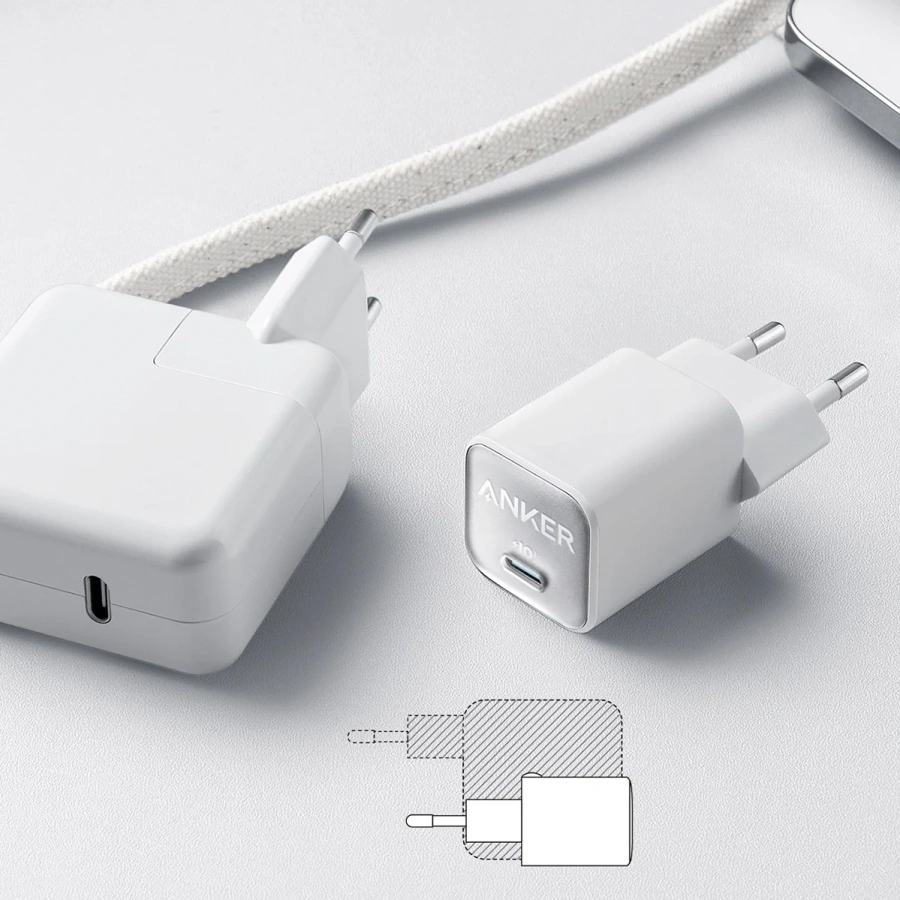 Мережевий зарядний пристрій Anker PowerPort 511 Nano III GaN 30W - White (A2147G21)