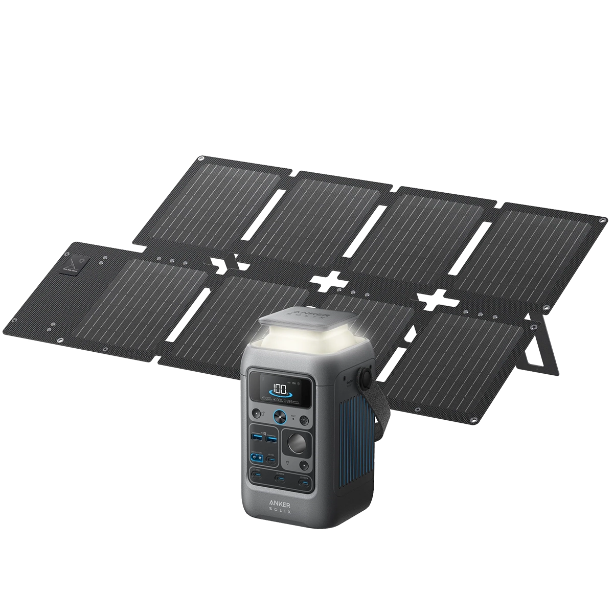 Портативний зарядний пристрій з ліхтариком та сонячною панеллю Anker SOLIX C300X DC Solar Generator | 90000mAh/288Wh 300W + 60W Portable Solar Panel (B1728311)
