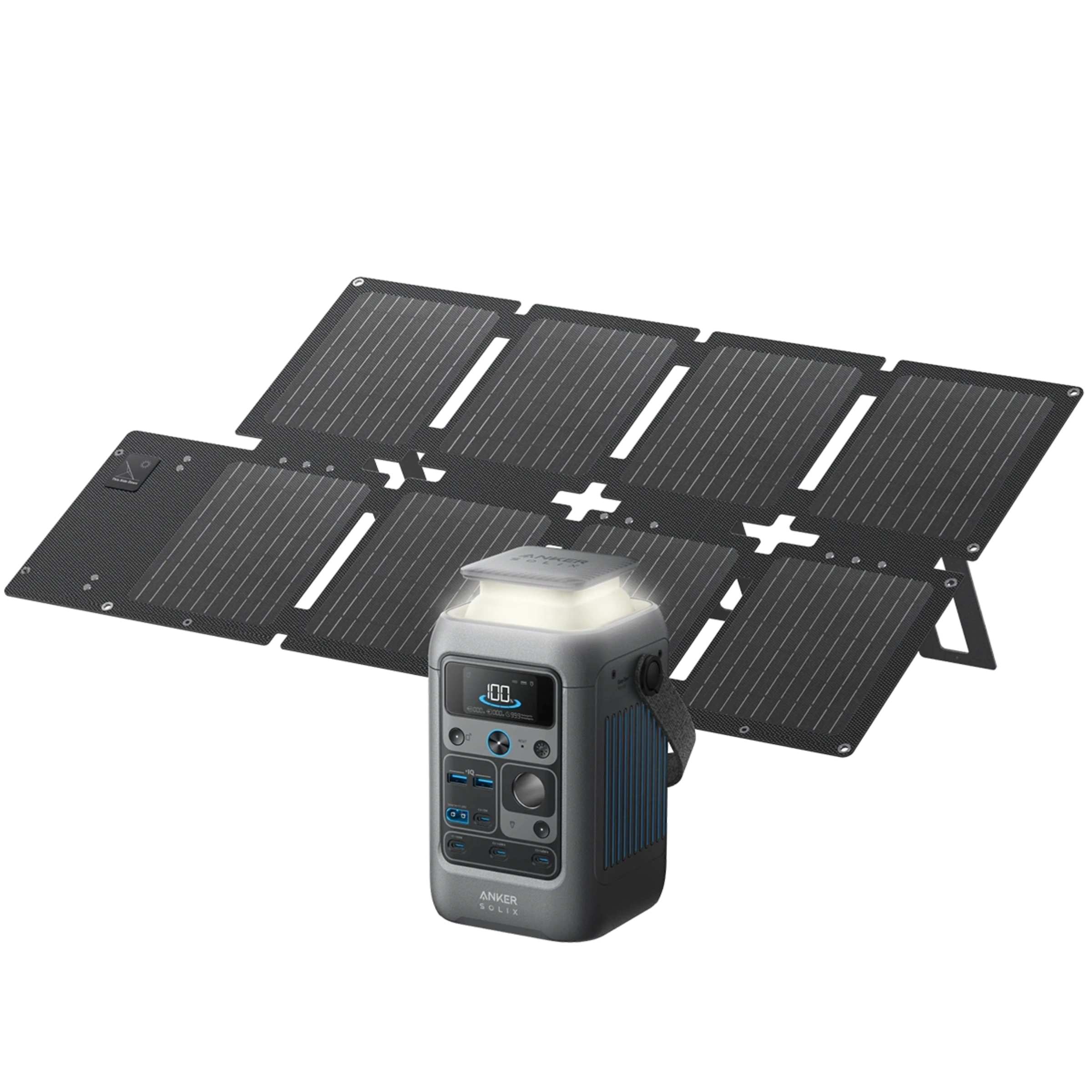Портативний зарядний пристрій з ліхтариком та сонячною панеллю Anker SOLIX C300X DC Solar Generator | 90000mAh/288Wh 300W + 60W Portable Solar Panel (B1728311)