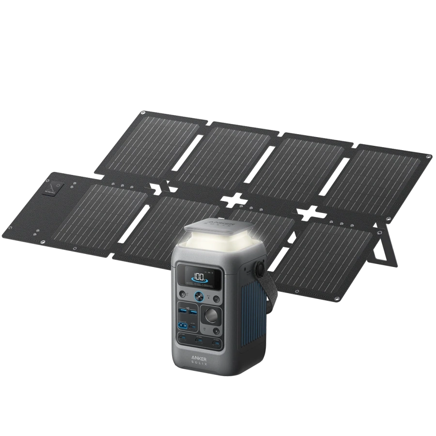 Портативний зарядний пристрій з ліхтариком та сонячною панеллю Anker SOLIX C300X DC Solar Generator | 90000mAh/288Wh 300W + 60W Portable Solar Panel (B1728311)