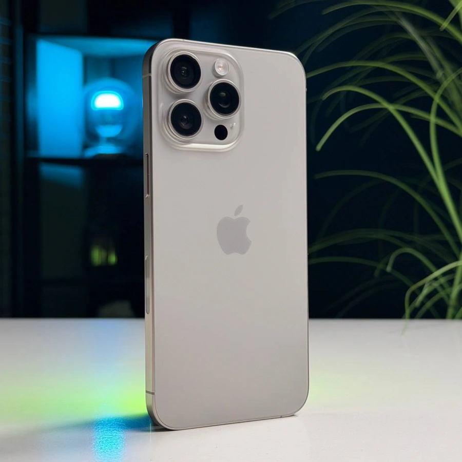 ВЖИВАНИЙ Б/У Apple iPhone 15 Pro Max 256GB Natural Titanium eSim (MU683) - Состояние: хороший | Аккумулятор: 100% | Комплектация: iPhone, кабель | Гарантия: 3 мес.