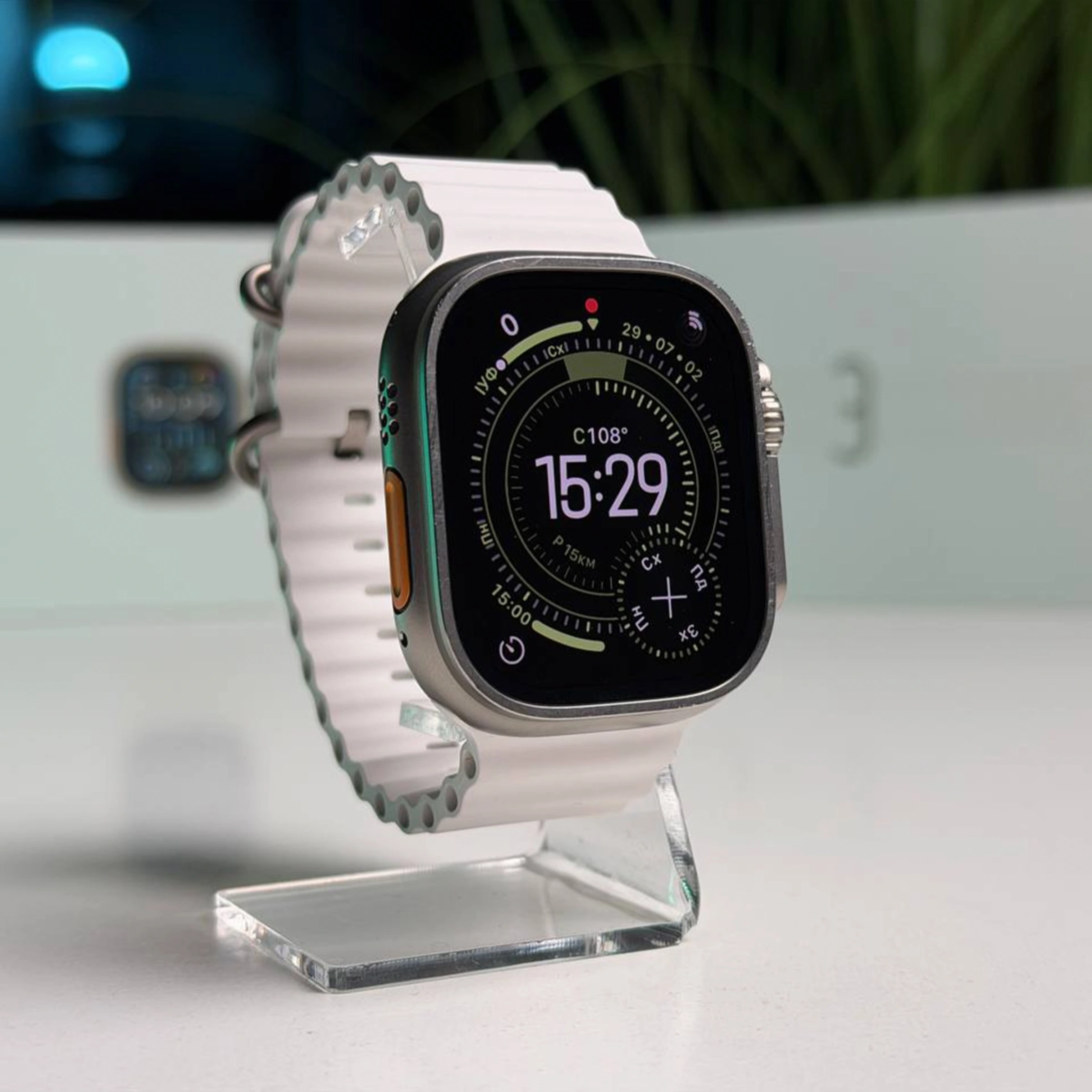 ВЖИВАНИЙ Б/У Apple Watch Ultra 2 GPS + Cellular 49mm Titanium Case with White Ocean Band (MREJ3) - Состояние: хороший | Аккумулятор: 96% | Комплектация: полный | Гарантия: 3 мес.