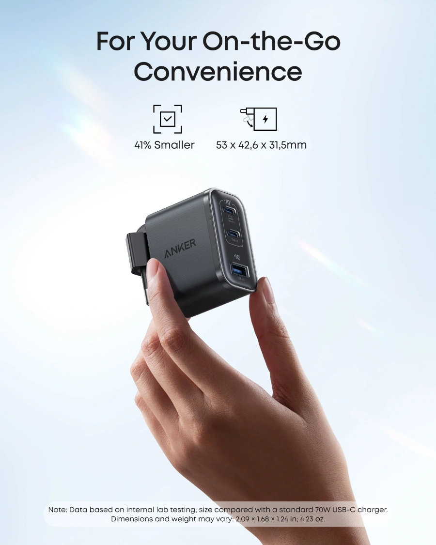 Зарядное устройство Anker Nano Charger [70W, 3-Port] - Black Stone (A121AL11)