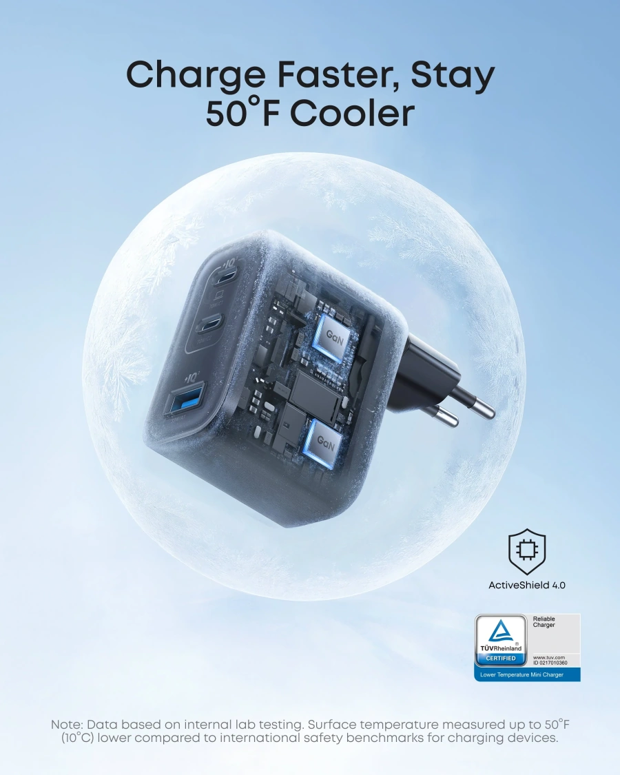 Зарядное устройство Anker Nano Charger [70W, 3-Port] - Black Stone (A121AL11)