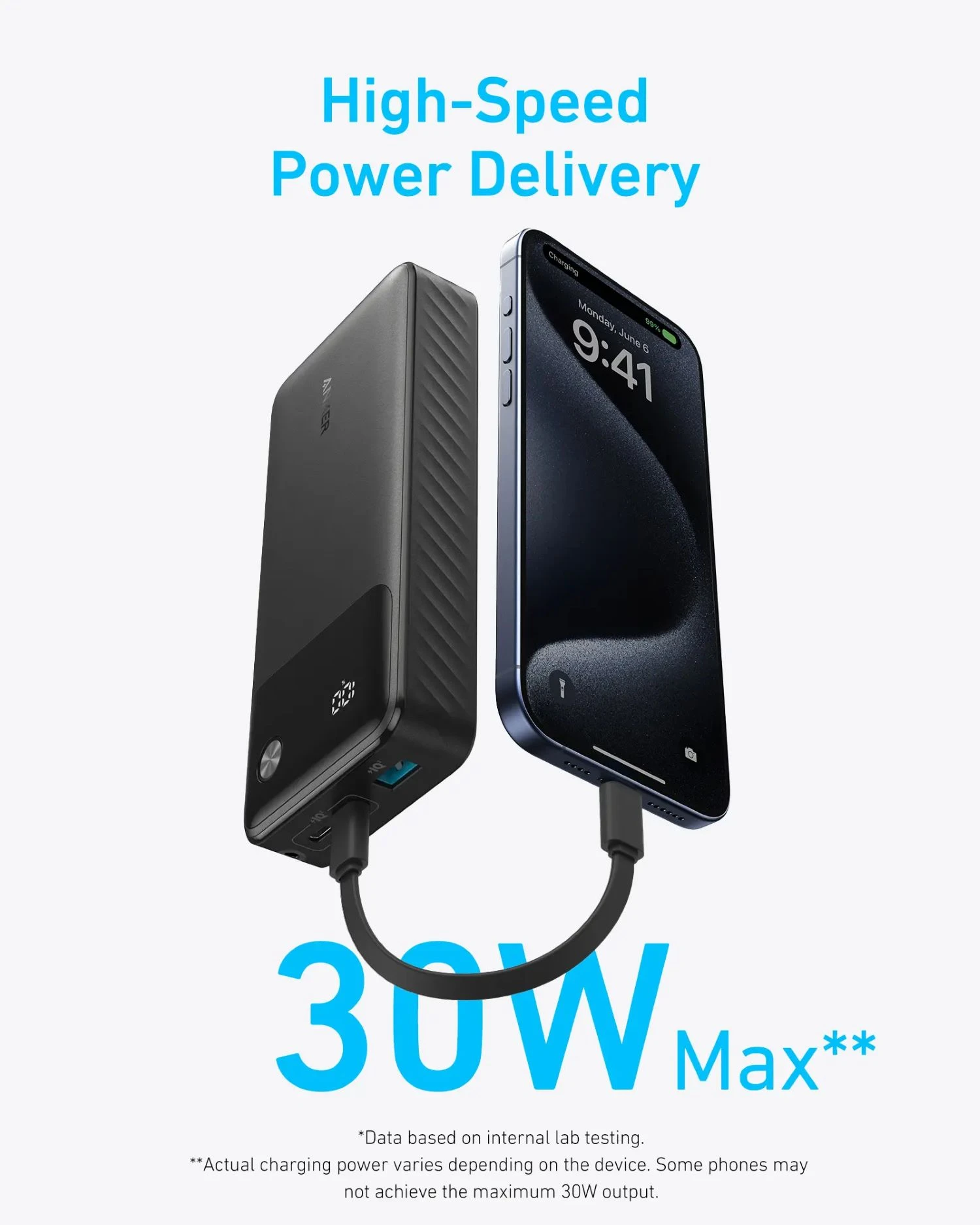 Зовнішній акумулятор [павербанк] Anker PowerCore 20000mAh 30W PD - Black (A1384G11)