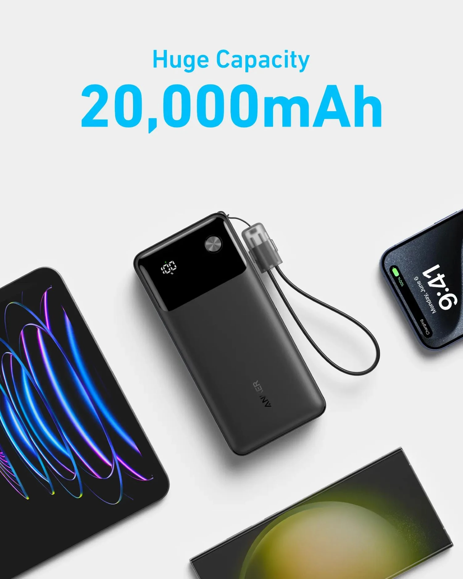 Зовнішній акумулятор [павербанк] Anker PowerCore 20000mAh 30W PD - Black (A1384G11)