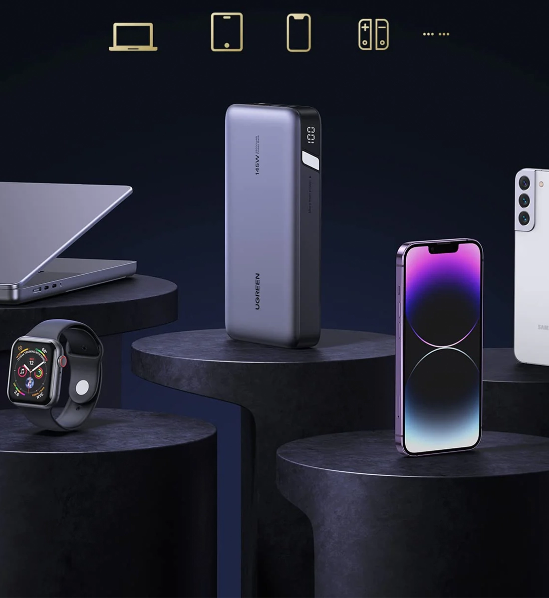 Зовнішній акумулятор [павербанк] UGREEN PB205 Nexode Power Bank 25000mAh 145W (90597)