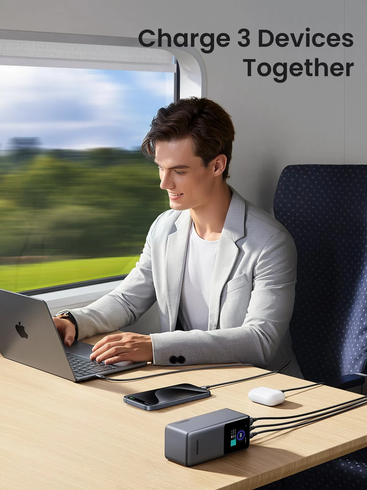 Зовнішній акумулятор [павербанк] UGREEN PB721 Nexode 20000mAh 130W - Gray (35524)