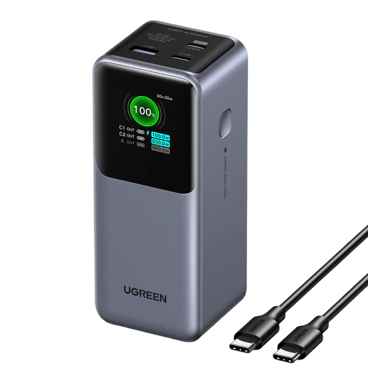 Зовнішній акумулятор [павербанк] UGREEN PB721 Nexode 20000mAh 130W - Gray (35524)