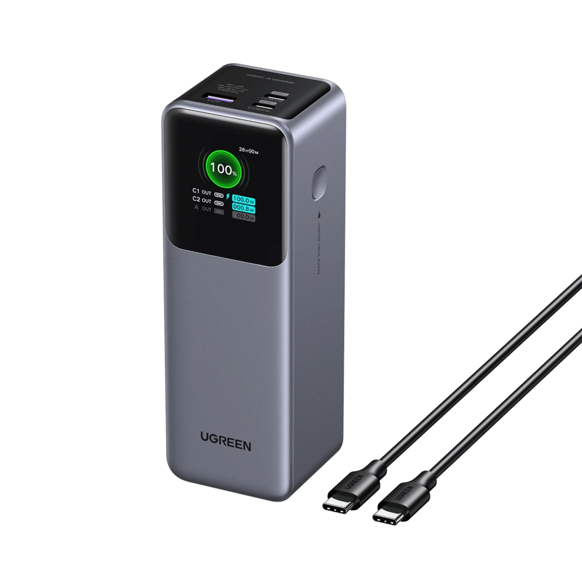 Зовнішній акумулятор [павербанк] UGREEN PB722 Nexode Power Bank 25000mAh 200W with Smart Digital Display (35525)