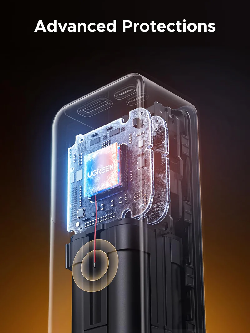 Внешний аккумулятор [павербанк] UGREEN PB726 Nexode Power Bank 20000mAh 165W with Smart Digital Display and Retractable USB-C Cable (55987)