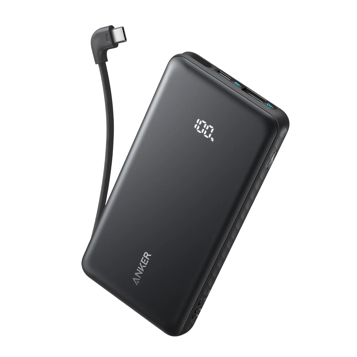 Зовнішній акумулятор [павербанк] з вбудованим кабелем Anker Zolo Powerbank 10000mAh 22.5W with Built-in USB-C Cable - Black (A110DH11)