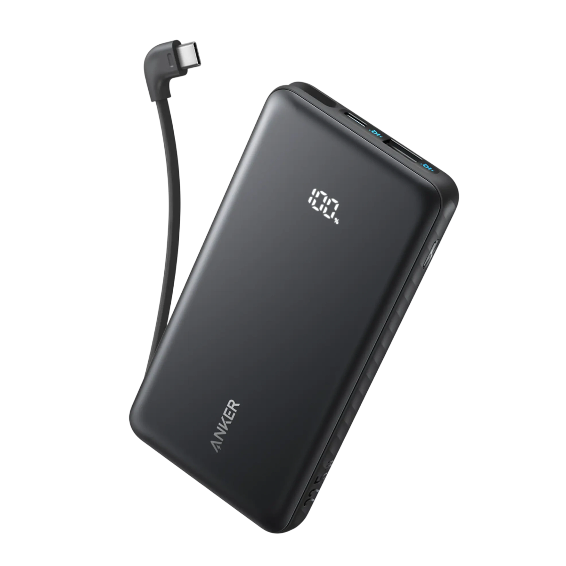 Зовнішній акумулятор [павербанк] з вбудованим кабелем Anker Zolo Powerbank 10000mAh 22.5W with Built-in USB-C Cable - Black (A110DH11)