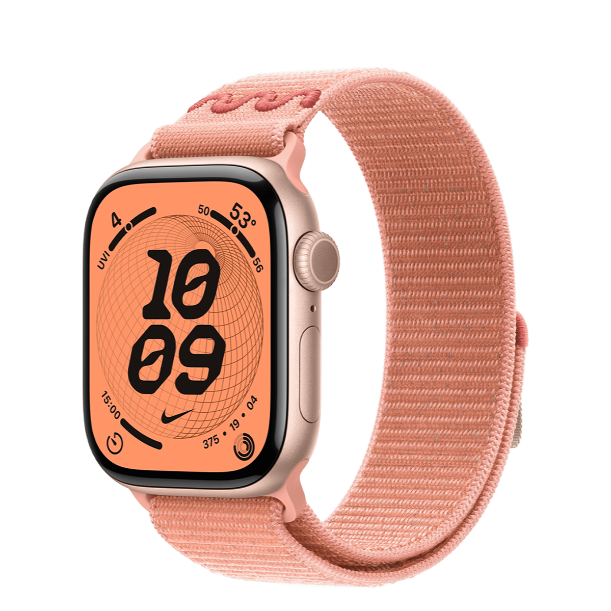 Apple Watch Series 11 GPS 42mm Rose Gold Aluminium Case with Alpenglow Pink Nike Sport Loop (MEW24+MGD04)