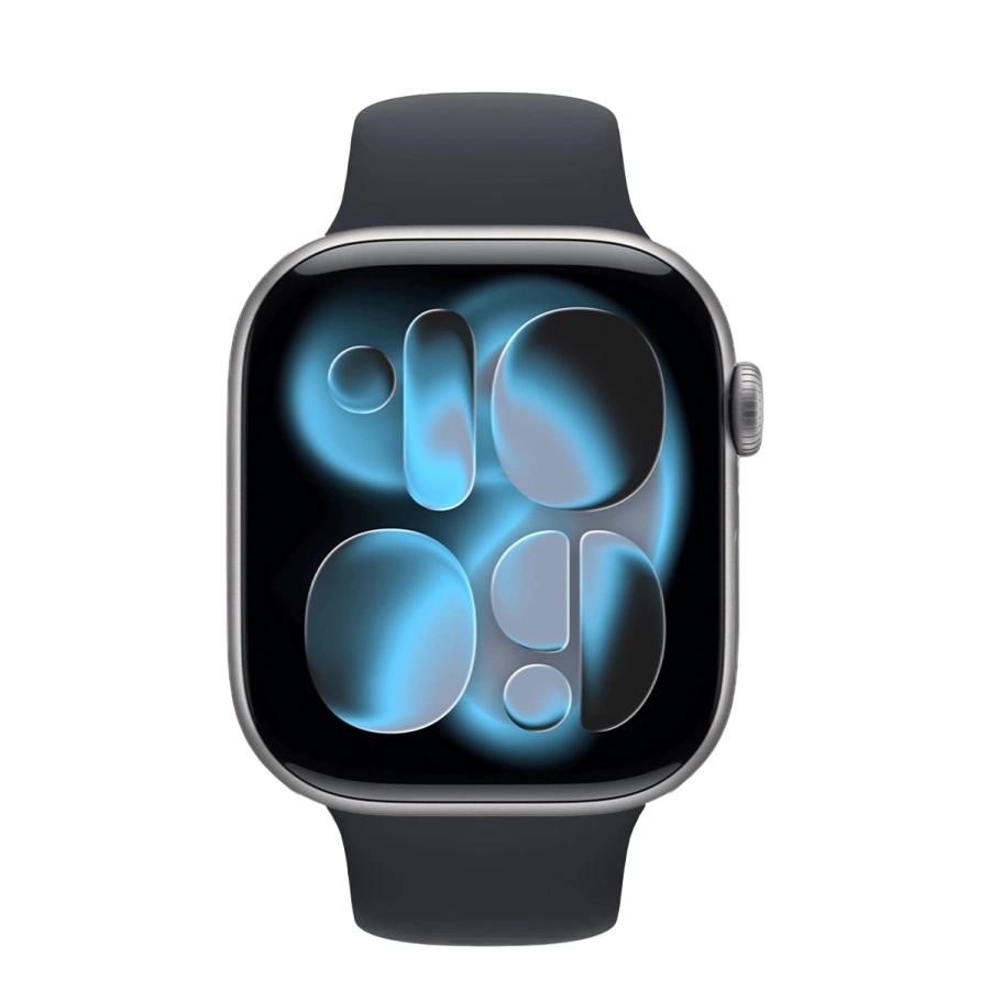 Apple Watch Series 11 GPS 46mm Space Gray Aluminum Case with Midnight Sport Band - M/L (MEW94+MPLU3)