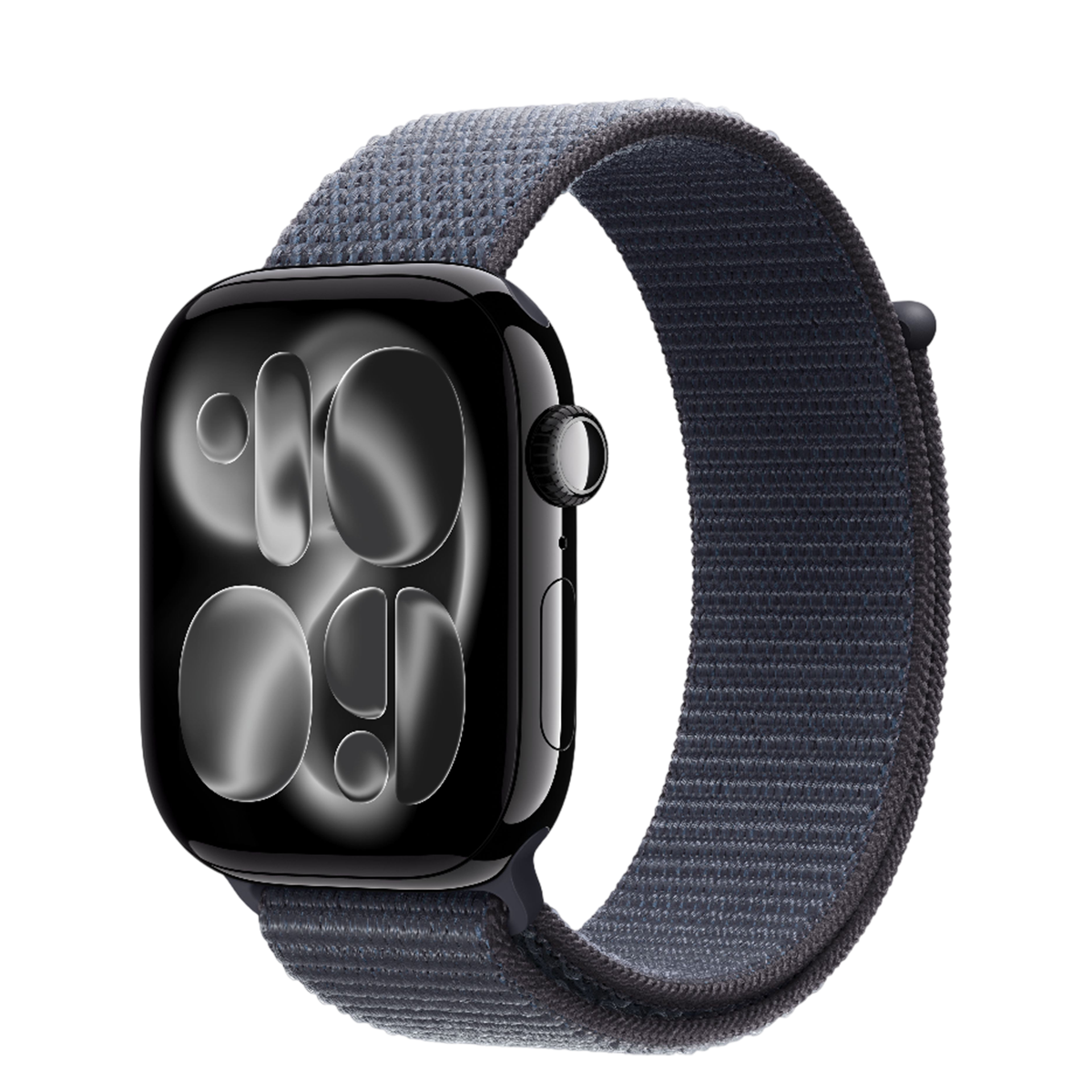 Apple Watch Series 11 GPS + Cellular 46mm Jet Black Aluminum Case with Anchor Blue Sport Loop (MFAA4+MFFH4)