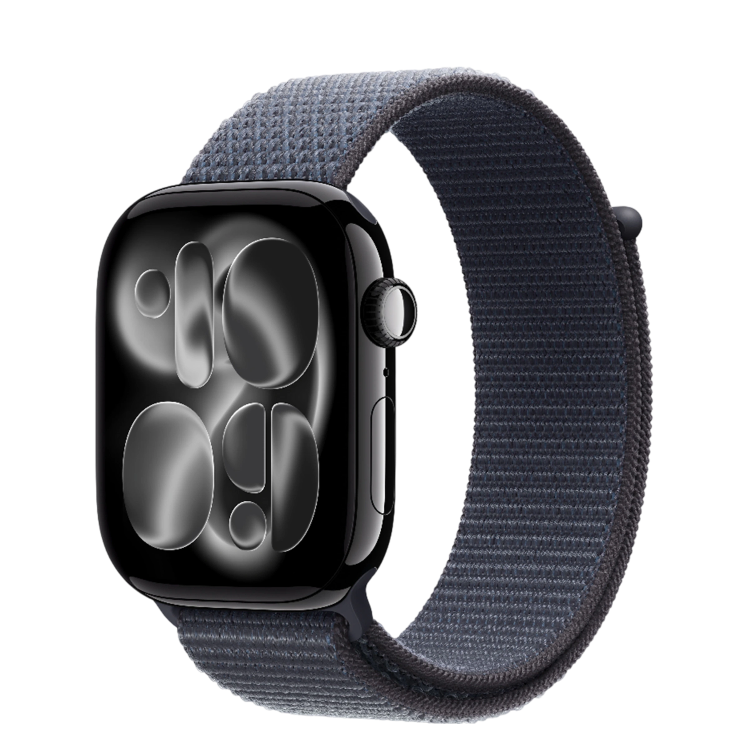 Apple Watch Series 11 GPS + Cellular 46mm Jet Black Aluminum Case with Anchor Blue Sport Loop (MFAA4+MFFH4)