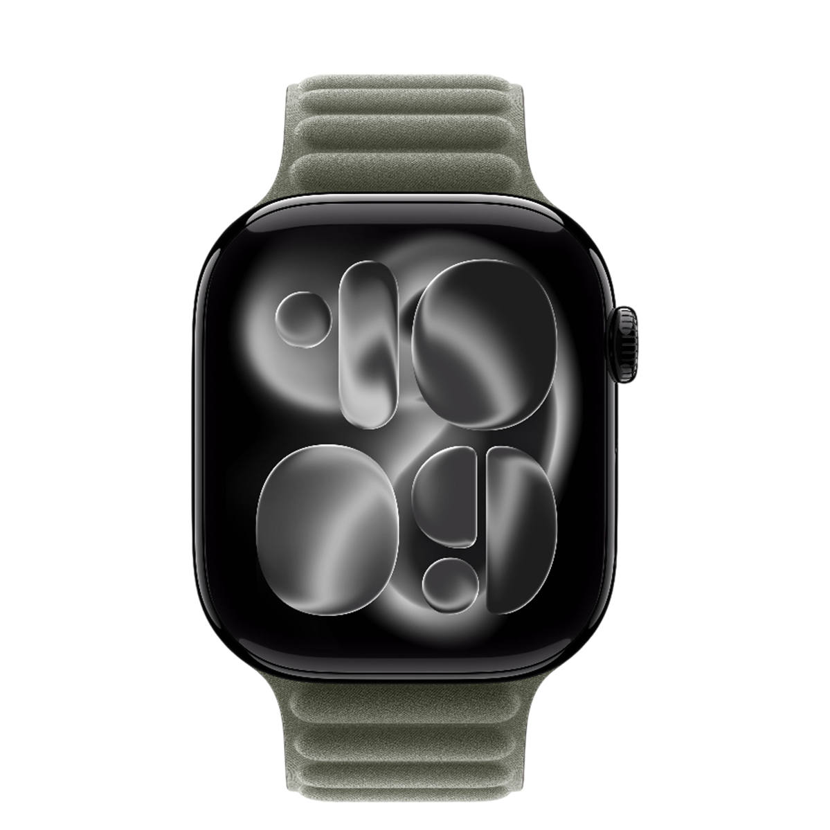 Apple Watch Series 11 GPS + Cellular 46mm Jet Black Aluminum Case with Sage Gray Magnetic Link - M/L (MFAA4+MGDL4)