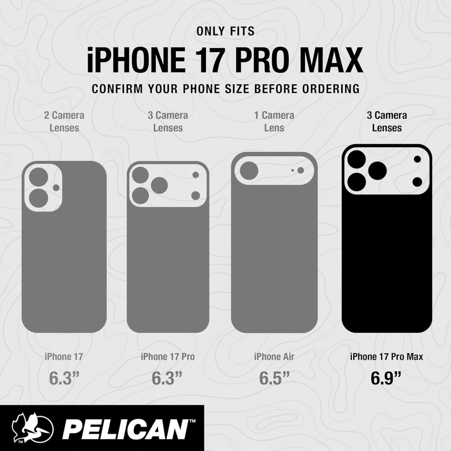 Чехол Pelican Protector для iPhone 17 Pro Max with MagSafe and Military-Grade Drop Protection - Black (PP057274)
