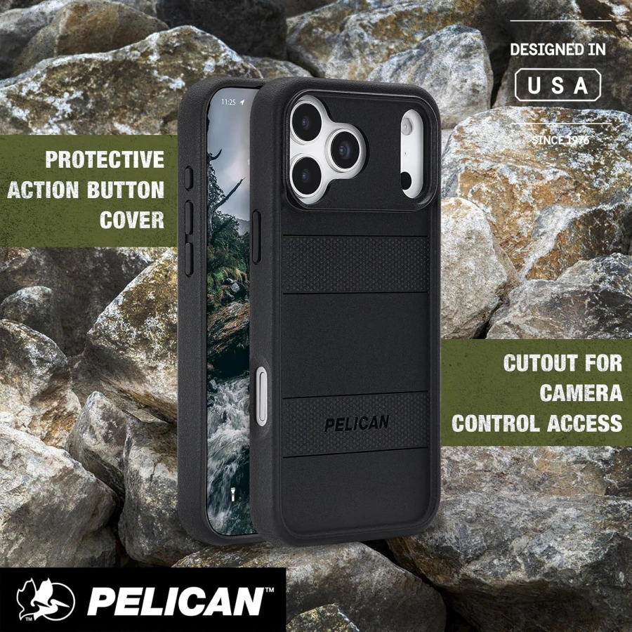 Чехол Pelican Protector для iPhone 17 Pro Max with MagSafe and Military-Grade Drop Protection - Black (PP057274)