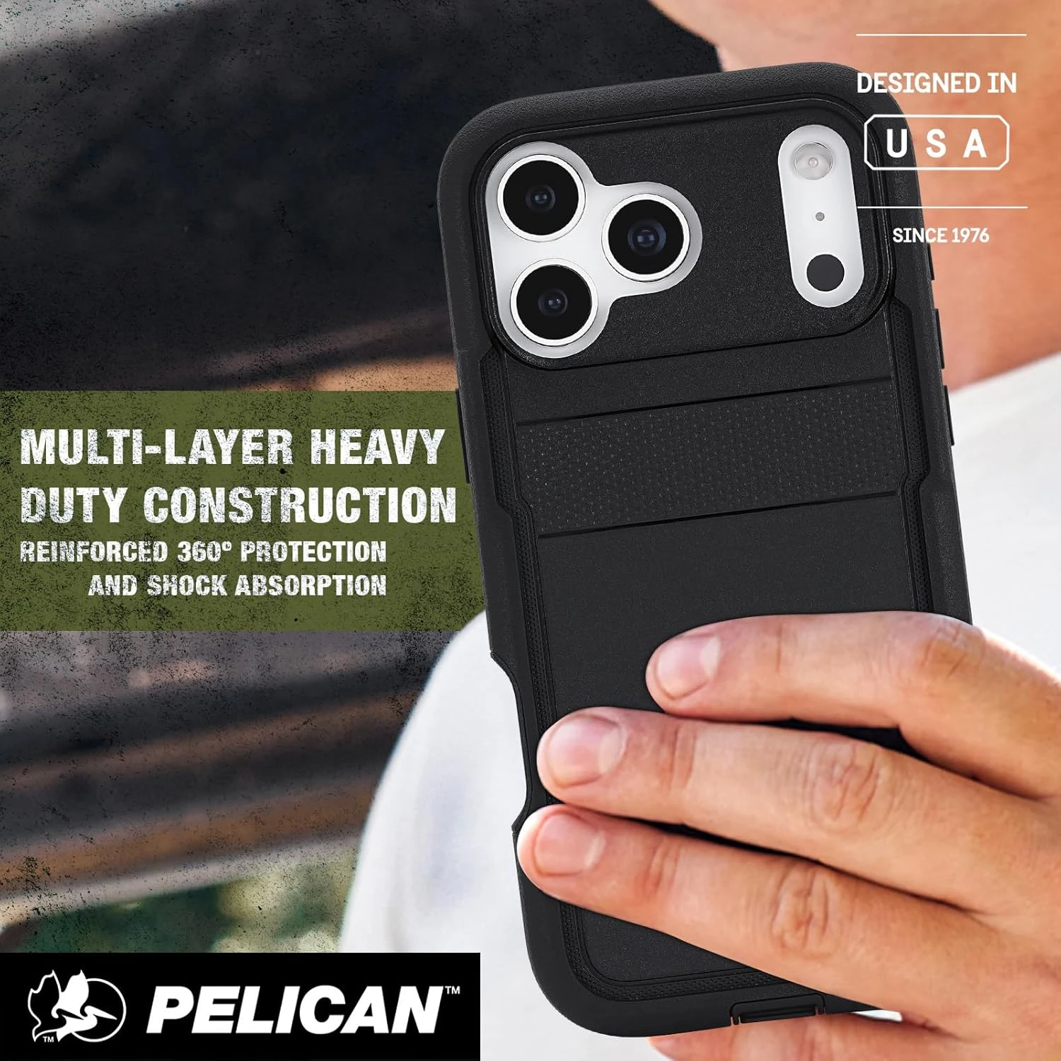 Чехол Pelican Voyager для iPhone 17 Pro Max with MagSafe and Military-Grade Drop Protection - Black (PP057278)
