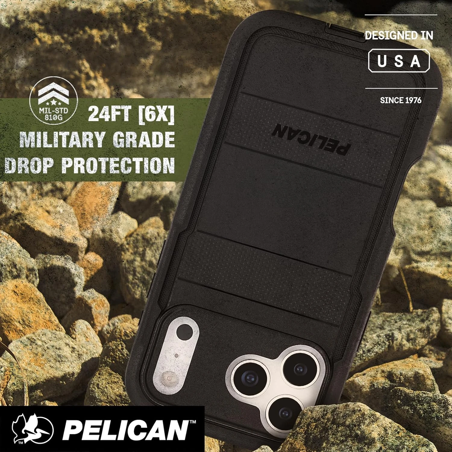 Чехол Pelican Voyager для iPhone 17 Pro Max with MagSafe and Military-Grade Drop Protection - Black (PP057278)